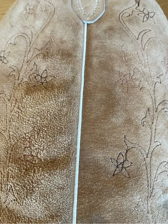 Vintage 70's Women's 11 Wolverine Boho Flower Design Suede Leather Cowboy Boots - Picture 6 of 16